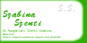 szabina szenti business card